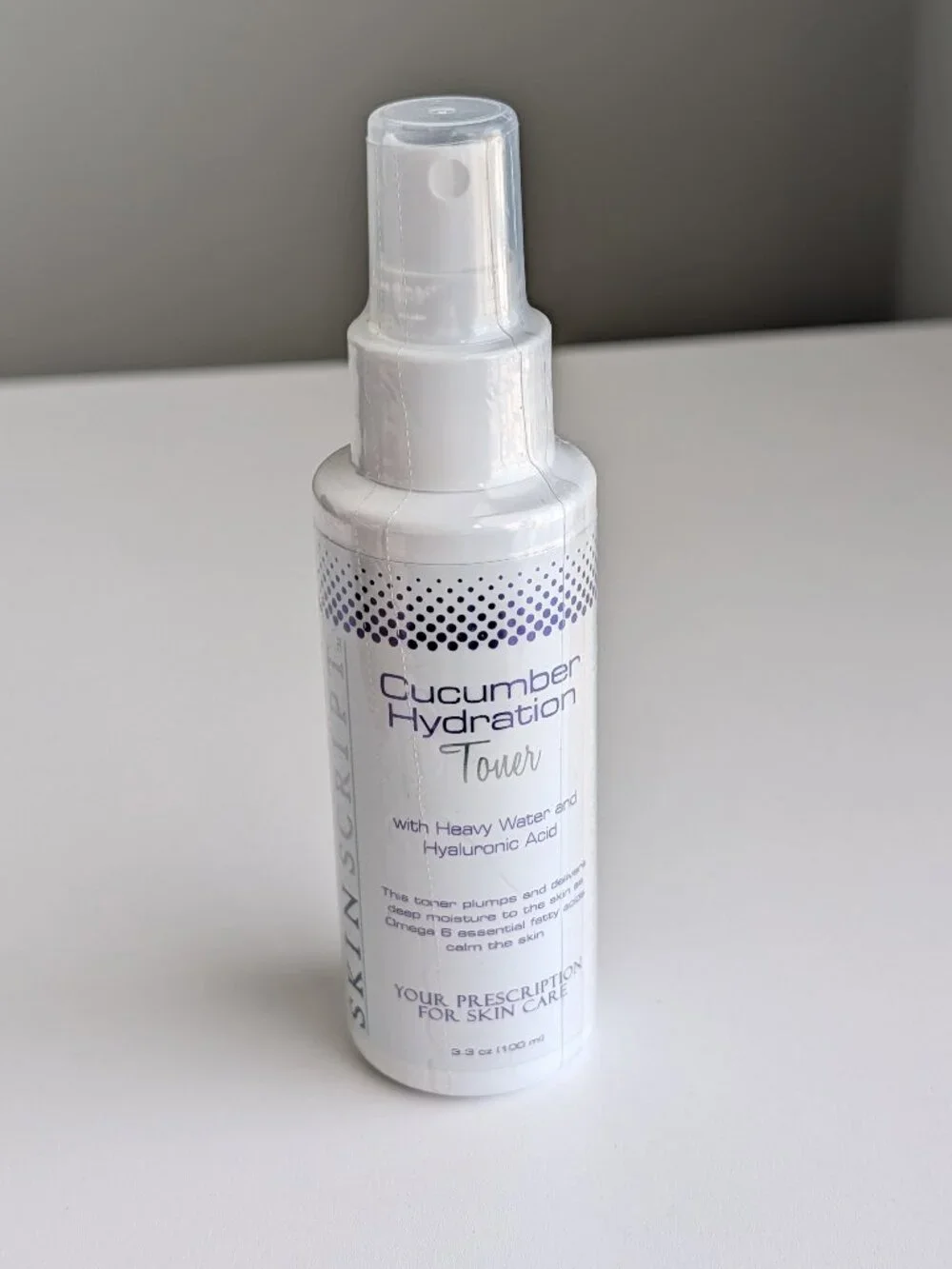 Skin Script Cucumber Hydration Toner w Hyaluronic Acid 3.3oz/100ml SEALED